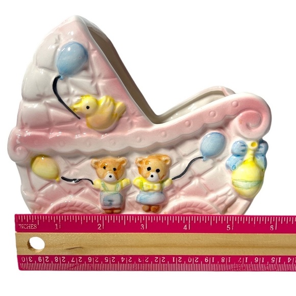 Vintage Rubens Originals 1990 Planter Japan‎ Ceramic Buggy Teddy Pottery 6210A - Picture 4 of 7